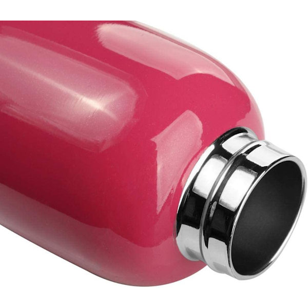 7oz/200mL Liten Mini Vakuumisolerad Vattenflaska Bärbar Läckagesäker Resmugg Rostfritt Stål Kall och Varm Termoskolv (Rosa)