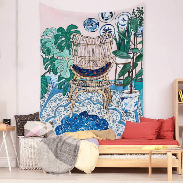 Wekity Botanisk Boho Hjemmeteppe Estetisk Kunst Hjem Bakgrunn Stoff Ornament Gave Mandala Teppet Ornament (ZJ825-60, 39 X 59 Tommer)