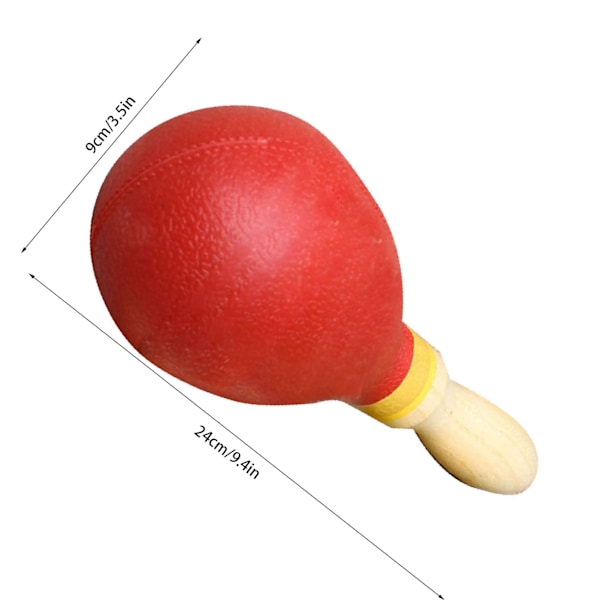 Maracas Barn Rumba Shaker Festgåva Leksak PVC Hand Percussion Musikinstrument L Röd