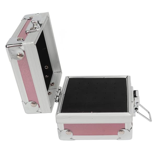 Negleboremaskine Bits Holder Container 25 Huller Aluminiumlegering Negleslibning Bits Opbevaringsboks Organizer Pink