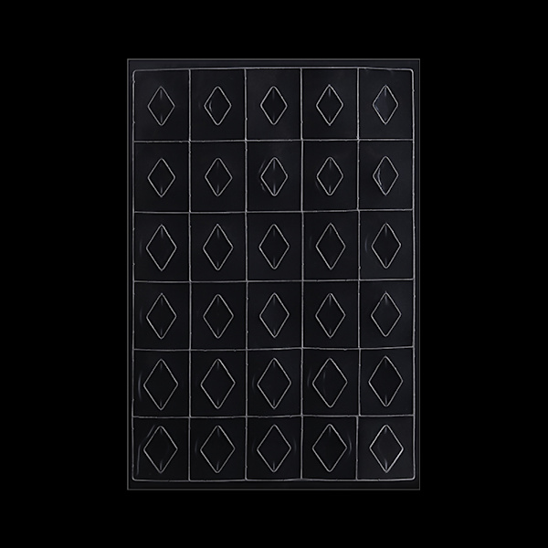 Negle Gemstone Stencil Guides Skabelon Mærkat Transparent Plastplade DIY Manicure Værktøj(Diamant)