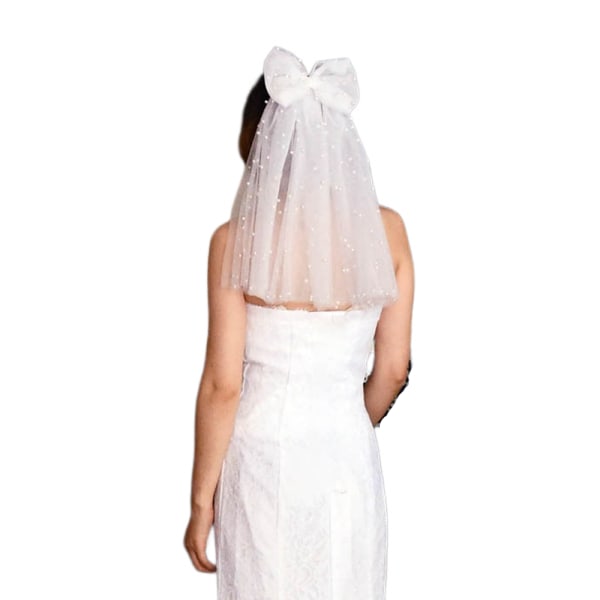 Möhippadekorationer Pearl White Hair Bow - Bride to Be | Bröllopsduschgåva, brudtärnafavoriter