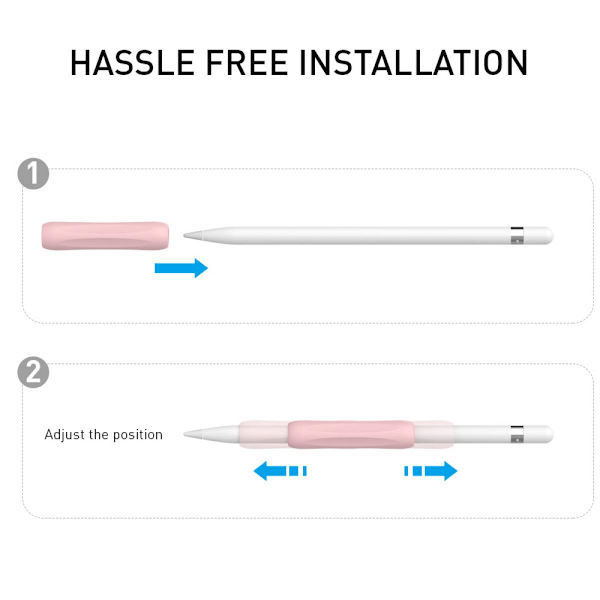 Ergonomisk silikone sleeve til Apple Pencil, kompatibel med Apple Pencil 1. og 2. generation