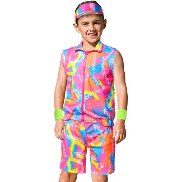 80'er Træningskostume til børn Halloween Cosplay Mænd dukkekostume til børn 80'er 90'er Mænd kostume Outfit Sæt til børn 110