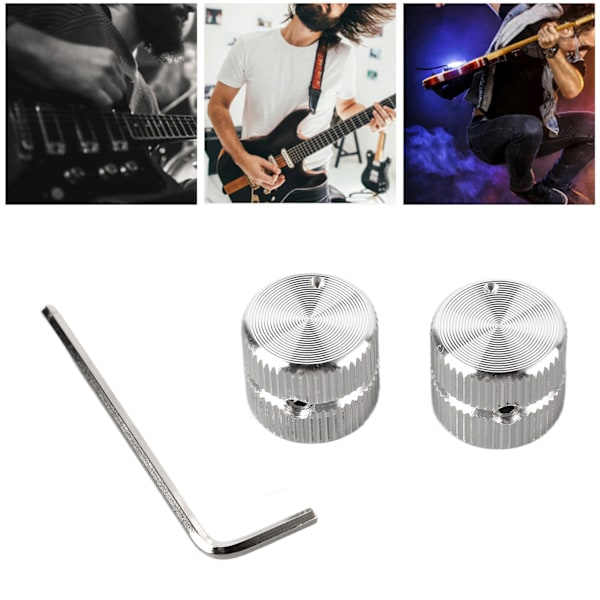 2 st gitarr tonvolymknapp i metall för elgitarr och bas