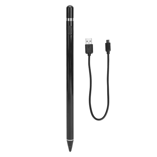 Universal Stylus Pen Magnetisk Penhætte Åben og Brug 95mAh Micro USB Touch Screen Penne til Smartphone Tablet Computer Sort