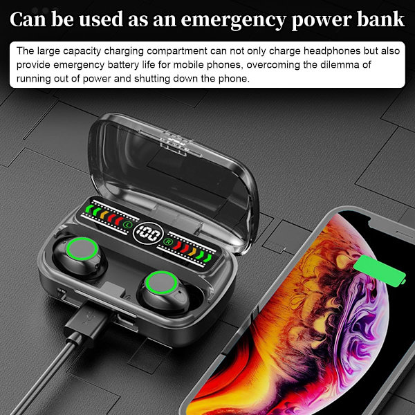 Mini langattomat nappikuulokkeet Bluetooth 5.3 korvakuulokkeet sisäänrakennetulla mikrofonilla, IPX5 vedenpitävä, mukaansatempaava ensiluokkainen ääni Lon