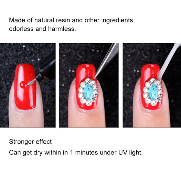 Nagelkonst Dekoration Stross Design Lim Rhinestone UV Borr Gel