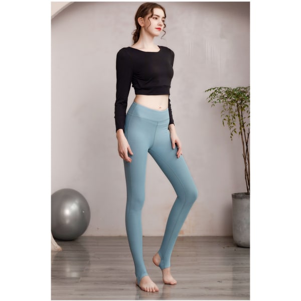 Kvinnors mysiga velourleggings i mjukt, varmt och stretchigt sammetsmaterial - sömlösa yogabyxor (XL)