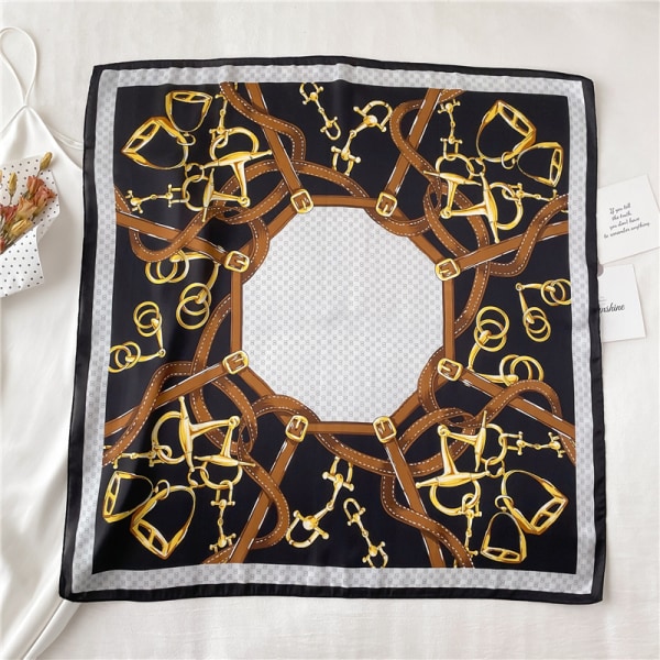 Dam 27,5\" Satin Square Silk Like Hårdukar och Wraps Huvudduk för Sovande, OPP Påse Förpackning.  FJ466-3