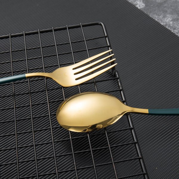 304 rostfritt stål Bekväm koreansk sked gaffel Ätpinnar set en student titan porslin Presentförvaringslåda