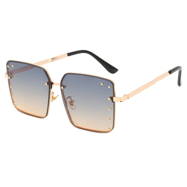 Kvinners Rammeløse Overdimensjonerte Studded Solbriller Gradient Linse Nagle Mote