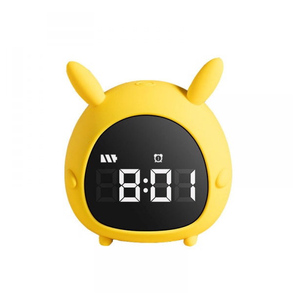 Barnväckarklocka, digital väckarklocka för toddler med snooze och nattljus, lämplig för pojkar och flickors sovrum - gul
