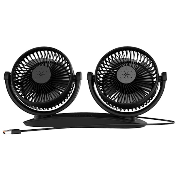 Bil USB Elektrisk Ventilator Bil 12V24V Køling-(Sort) Dobbelt Ventilator USB Model (Et Stykke)