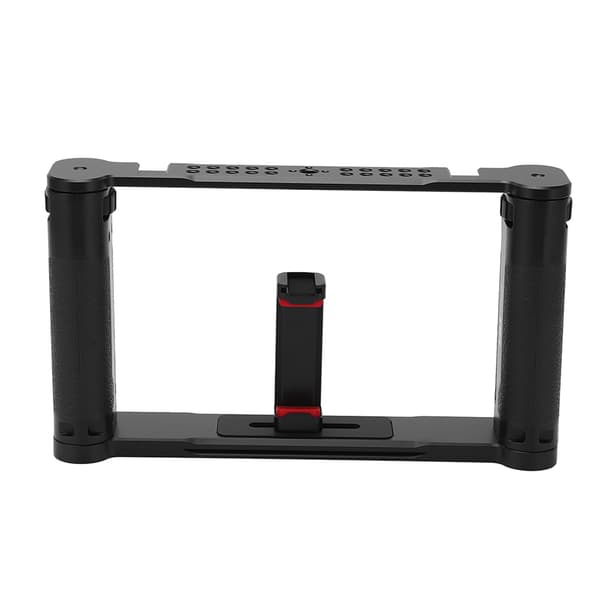 Universal Dobbelt Håndholdt Greb Stabilisator Filmmaking Vlogging Etui Smartphone Video Rig til Actionkamera