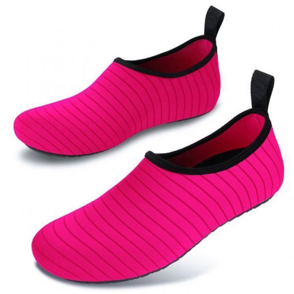 AVEKI vannsportsko Barfot Hurtigtørkende Aqua Yogasokker Slip-on for Menn Kvinner, Hot Pink, Størrelse: 48-49