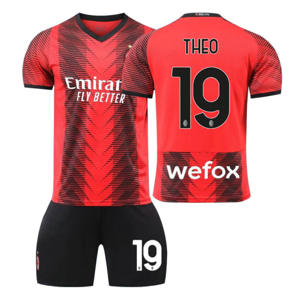 23/24 AC Milan Hjemmefotballdraktsett No.19 THEO Children's size16