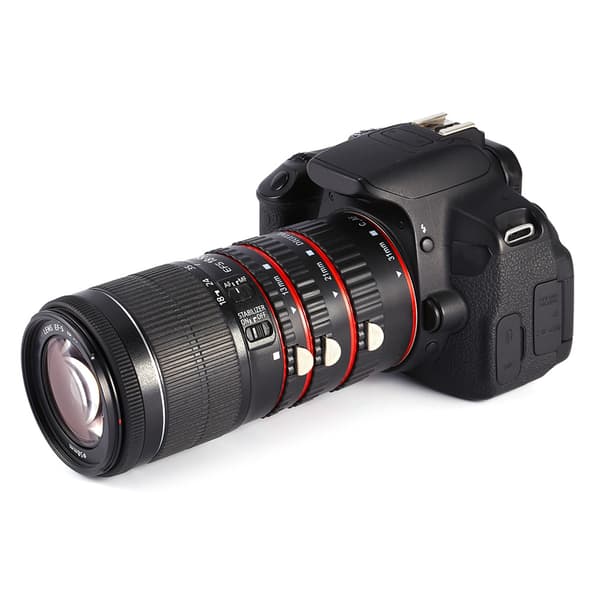 Rød autofokuserende AF makro forlængerrør sæt ringadapter til Canon EF EFS objektiv