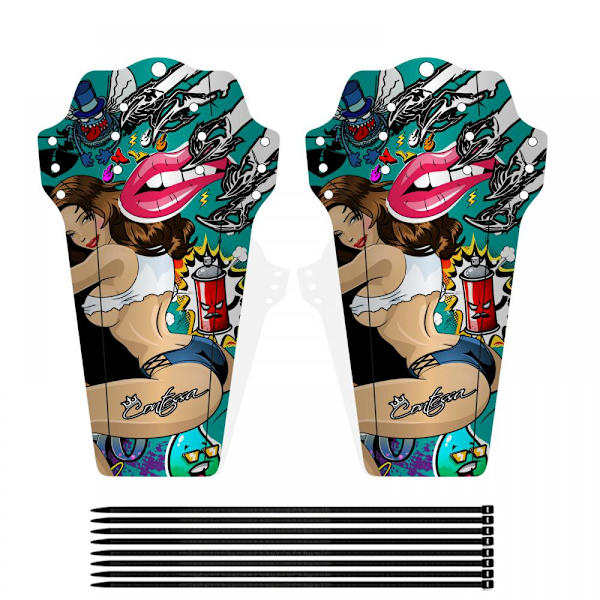 2 Cykelskærme Carbonfiber Mønster Farve Velegnet Til Dh Downhill Mountainbike Saddel Universal Mudfjernelse Flise Regnbeskyttelse (C
