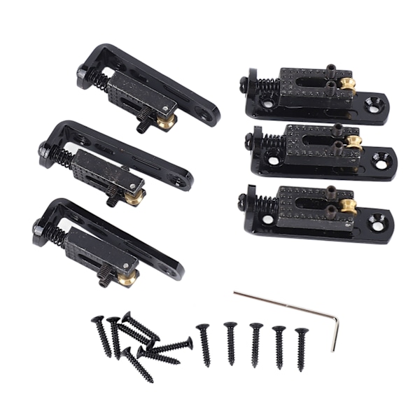 Elektrisk gitarr split bridge sadel rullboll strängplatta metall tailpiece tillbehör svart