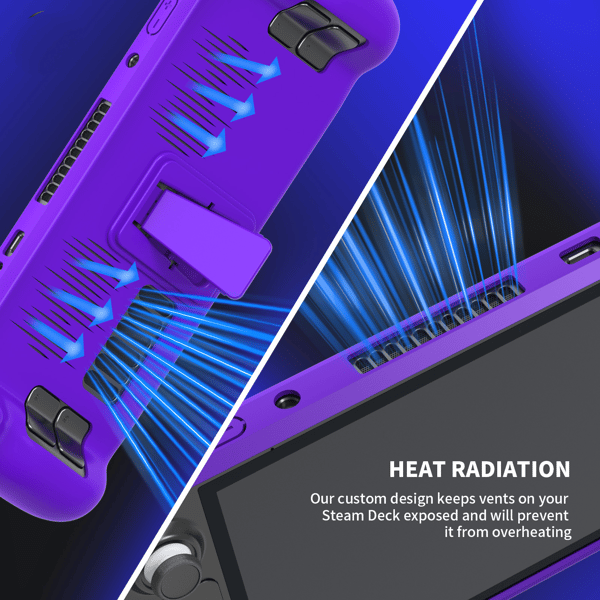 Skin för Steam Deck Case Rugged Armor Protective Case Designad för Steam Deck TPU Cover-Lila