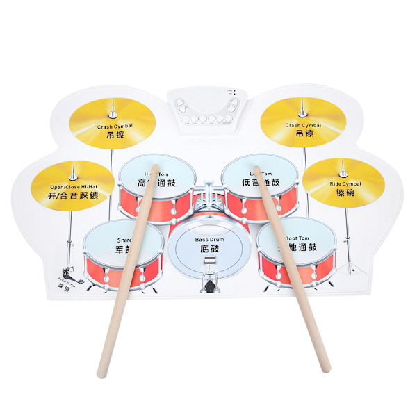 Bärbar digital USB / DC5V silikon elektronisk trumset pad musikinstrument färgglad