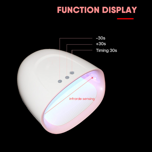 60W UV LED-lampe neglelakk tørketrommel timing dobbel lyskilde gel polish lampe manikyr herding maskin