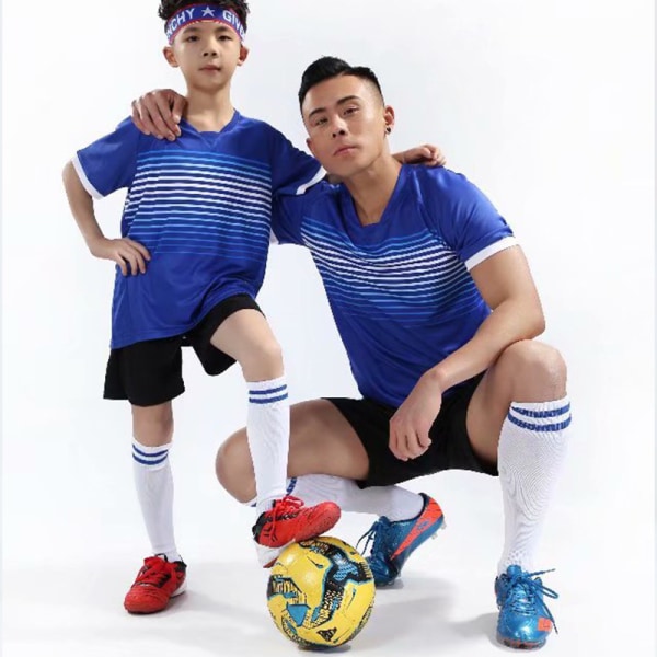 Premium Boys Soccer Wear Sport Team Träningskläder | Tröjor och shorts | Boys & Girls Youth.blue—L