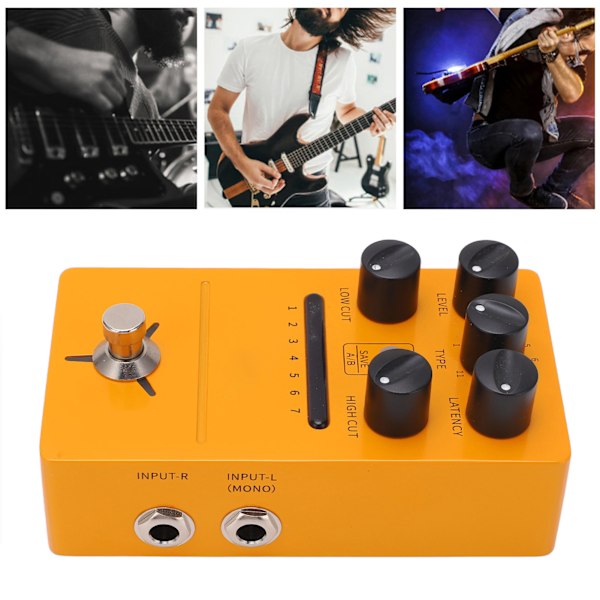 Elektrisk gitarr effektpedal stereo simulering gul metall enkel effektpedal för inspelning