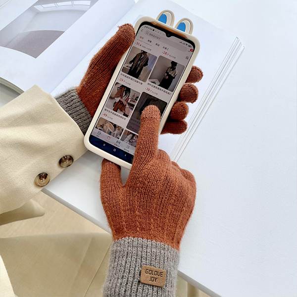 Vinter Touchscreen-Vantar i Kashmir för Utomhusridning, Tjocka och Sammetslena Varma Vantar för Män och Kvinnor