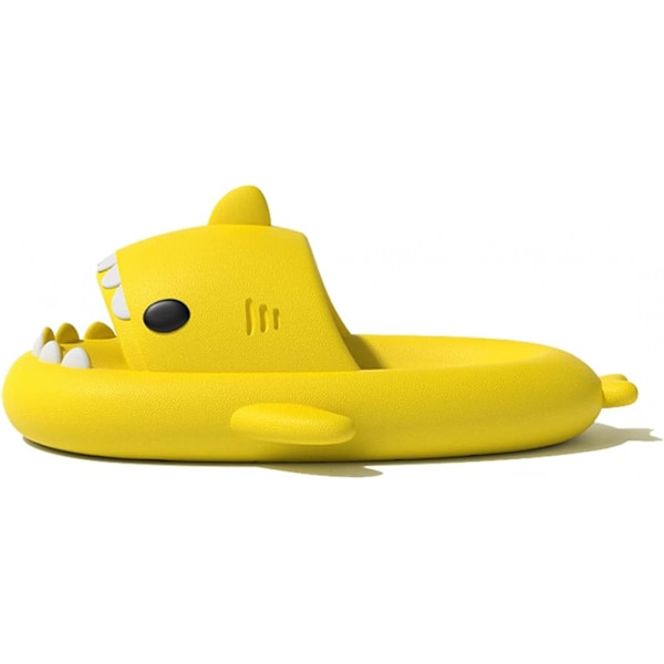 AVEKI Unisex Haj Slides Skridsikre Nyhed Åben Tå Sandaler Fashionable Søde Strand Tøfler Indendørs & Udendørs, Haj Gul, Størrelse: 36/37