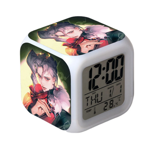 Anime  Alarm Clock One Piece LED Square Clock Digital Alarm Clock with Time, Temperature, Alarm, Date