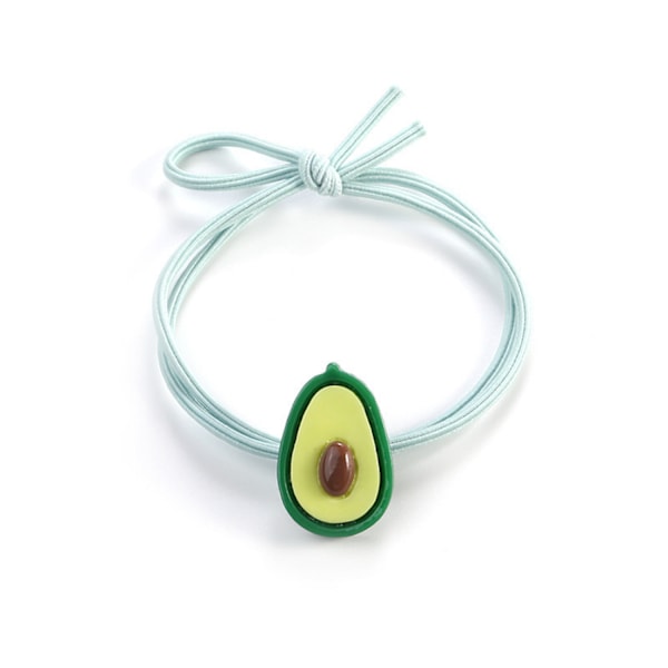 12 stk. hårelastikker i gummi med høj elasticitet - søde hårelastikker i avocado- og lyseblå farve