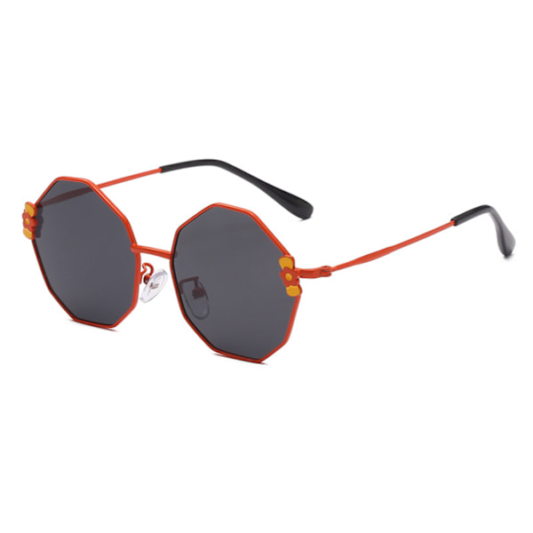 Barn Retro Cartoon Bow Flersidig UV-skydd Polariserad Solglasögon---Orange ram grå lakan