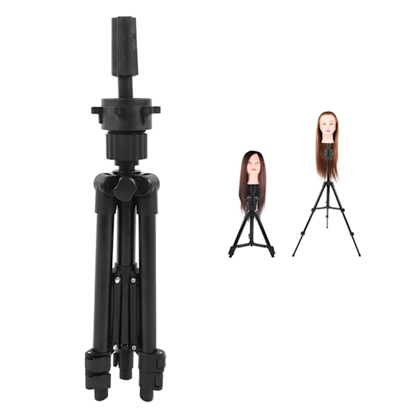 Tripod Parykkhode Formholder Stativbrakett Aluminiumlegering Falsk Hodefasong Stativ Svart