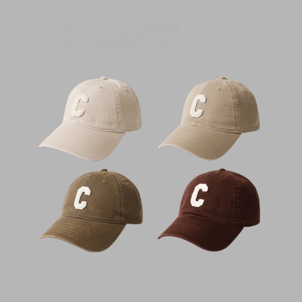 Dotpet C-Word All-Match Soft Top Baseball Cap Couple Peak Cap Trend (Brun)