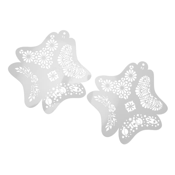 2 st ansiktsmålningsstenciler ihålig design ansiktskroppsmålningsstenciler ansiktsritningsstenciler mallar för kroppsdekorationsmålning