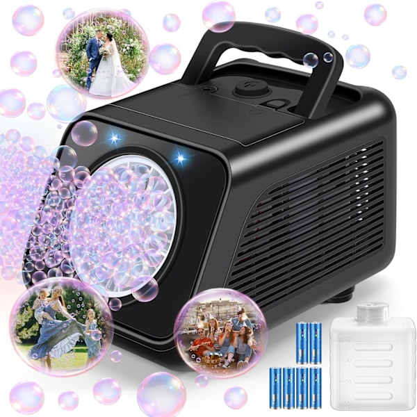 Bubbelmaskin Automatisk Bubbelblåsare för Barn: Batteridriven Bubbelmaskin för Småbarn 1-3 | 20000+ Bubblor, Utomhusleksaker för P white