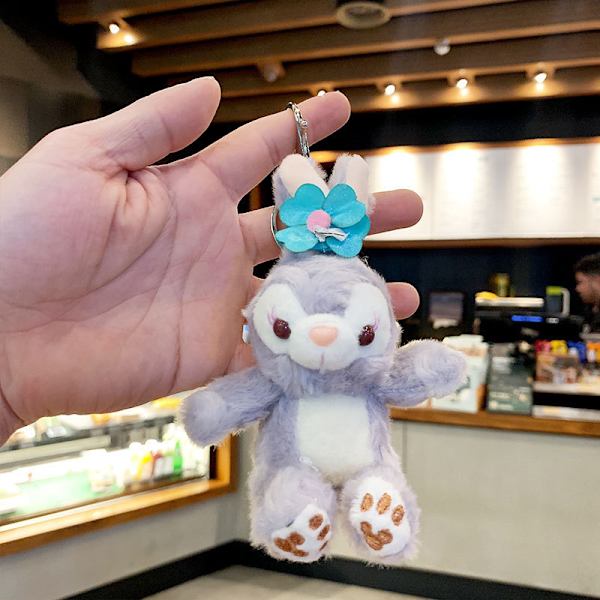 Söt liten docka, parväska hänge, plyschleksak docka nyckelring, docka hänge Plush Purple Rabbit Purple