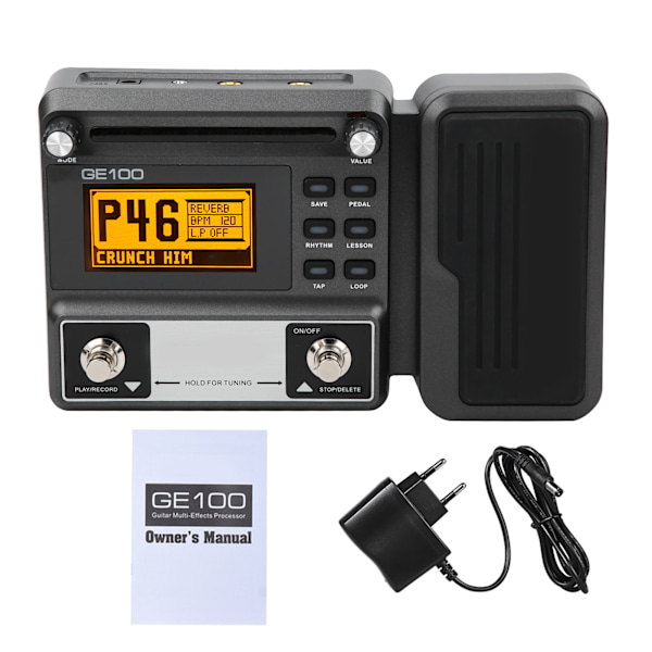 Gitar MultiEffects Pedal med 180 s Loop Recording Touch High Light LCD Display