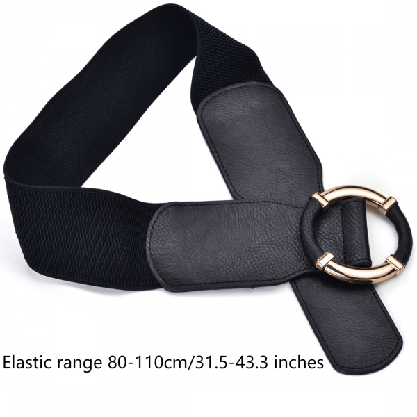 Elastisk midjebånd i retrostil for kvinner - Svart
