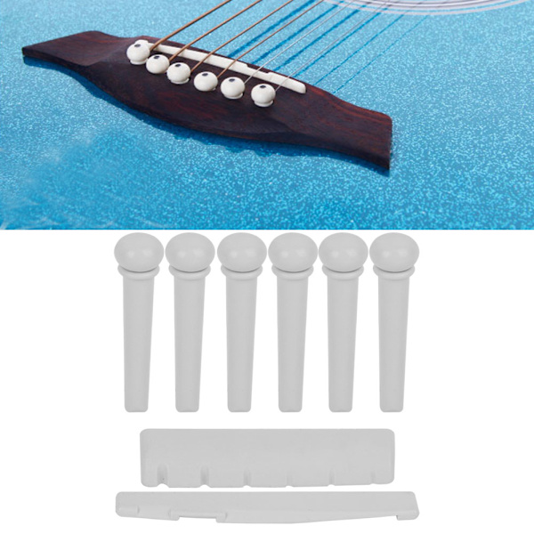 Gitarrstallpinne mutter sadel POM Folk gitarr universal delar ersättning pack tillbehör vit