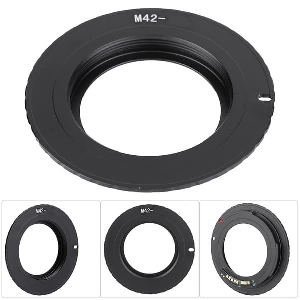 M42-EOS/EF objektivadapterring til M42 skrueobjektiv, der passer til Canon EOS/EF-monteringskamera