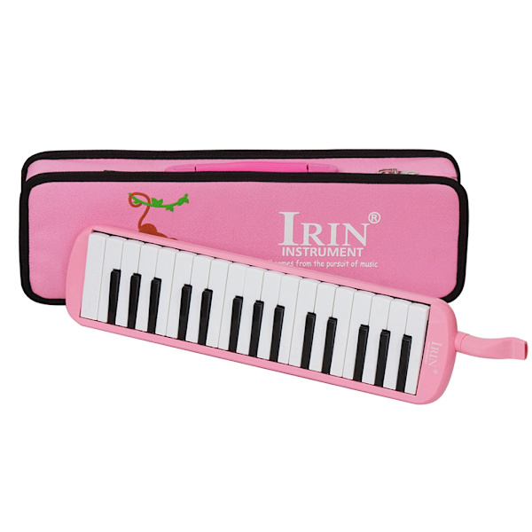 IRIN 32 Klaver Tangenter Melodica Musikinstrument til Begyndere med Bæretaske (Pink)