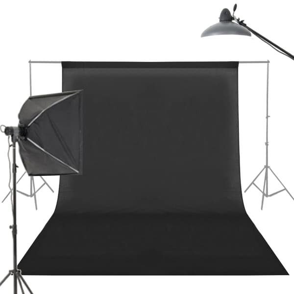 1,8*2,8m/5,9*9,2ft Fotografi Chromakey Baggrund Studio Bomuld Stativ Baggrund Sort