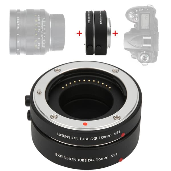 NS1 Auto Focus Makro Forlængerør Adapter Ring 10mm+16mm til Nikon 1 Mount Kamera