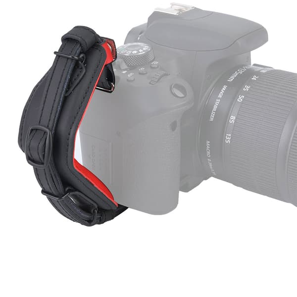 Håndledsrem i læder med quick release-plade til DSLR SLR digitalkamera (rød)