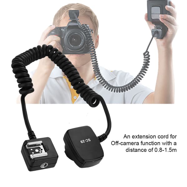 TTL Off Camera Flash Sync Forlængerkabel til Nikon Hot Shoe 0.8m Fototilbehør