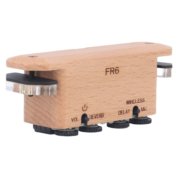 Vibrationsljudhålsmikrofon Inbyggd Reverb Delay Trägitarrljudmikrofon för konsert