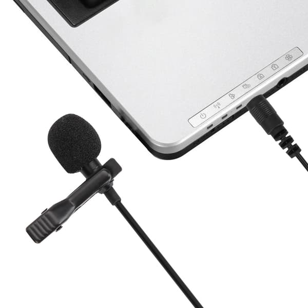 Bærbar Mini Lavalier Clip-on 3,5 mm mikrofon for mobiltelefon